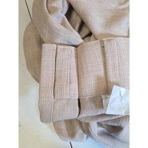 MIULEE Beige Linen Blend Curtain Panel 40x96 With Hooks 1 Panel New